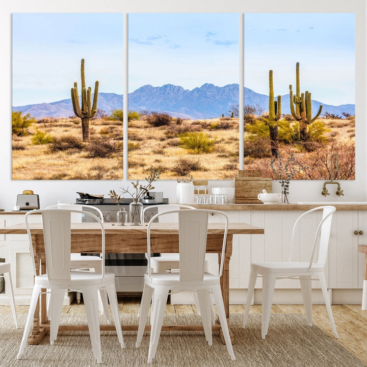 Desert Cactus Landscape Wall Art USA Arizona Canvas Print Modern Living Room Wall Decor