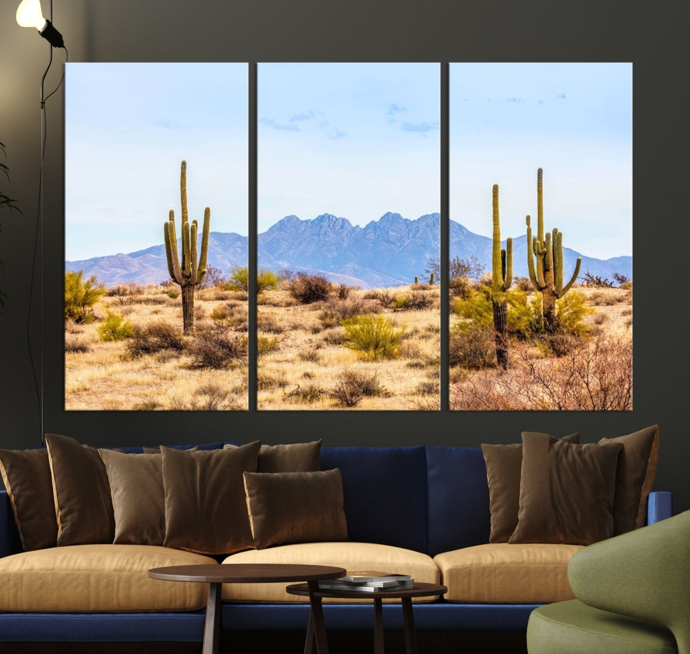 Desert Cactus Landscape Wall Art USA Arizona Canvas Print Modern Living Room Wall Decor