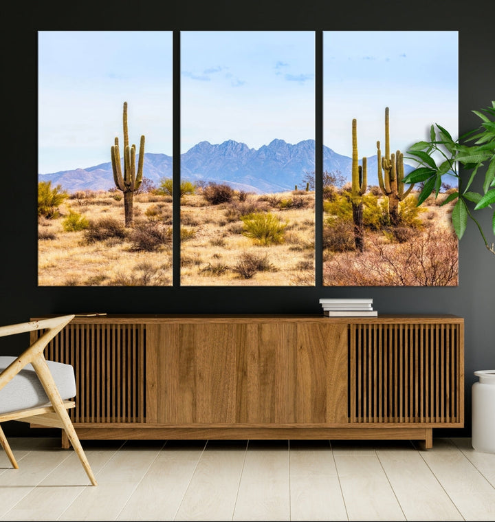 Desert Cactus Landscape Wall Art USA Arizona Canvas Print Modern Living Room Wall Decor