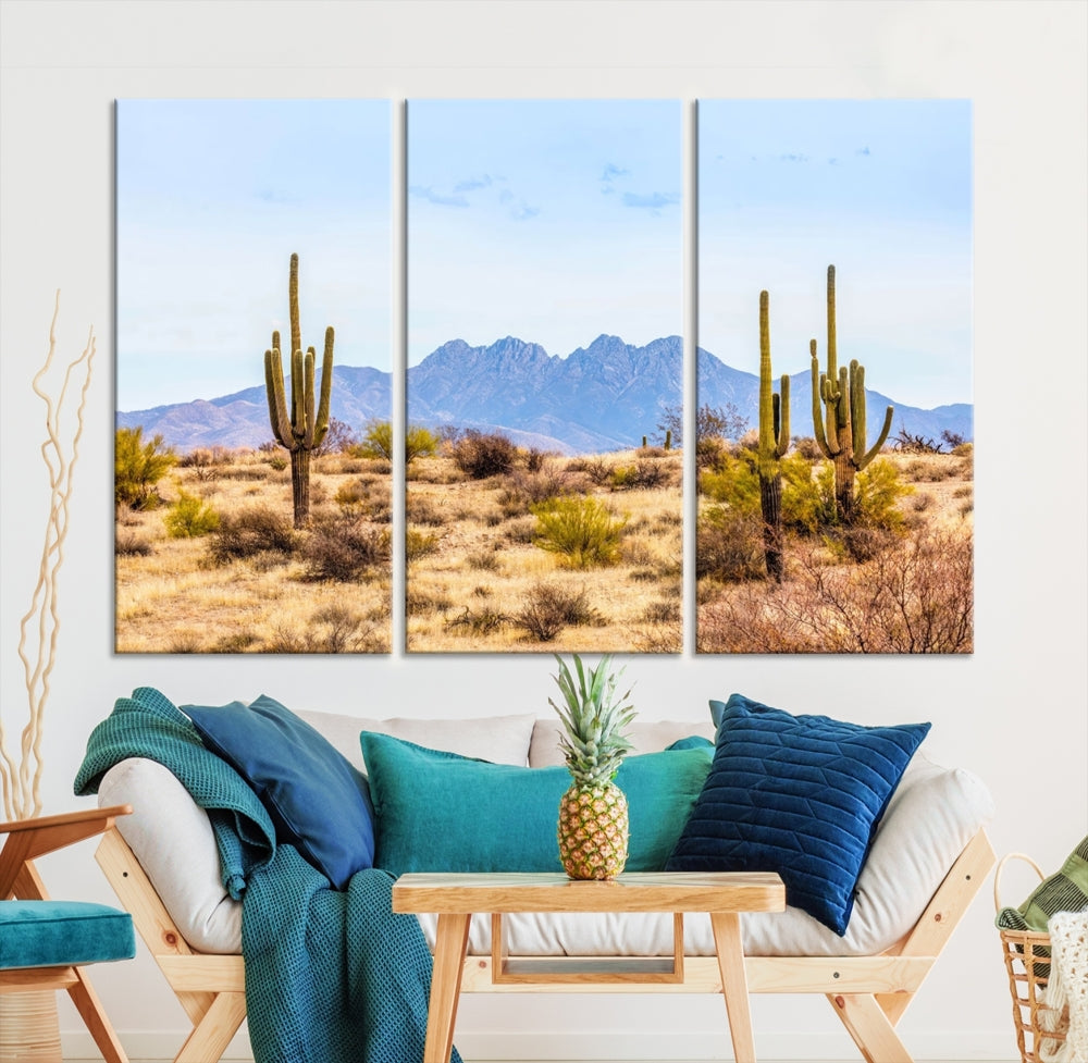 Desert Cactus Landscape Wall Art USA Arizona Canvas Print Modern Living Room Wall Decor