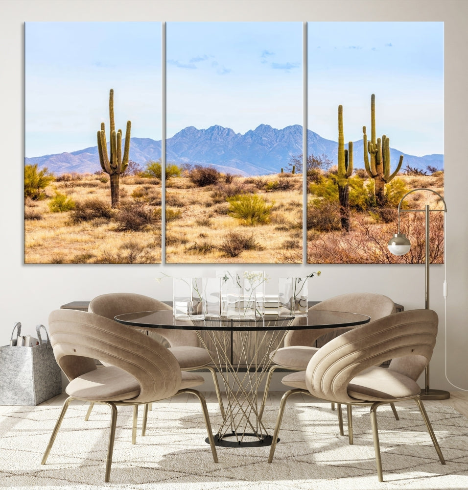 Desert Cactus Landscape Wall Art USA Arizona Canvas Print Modern Living Room Wall Decor