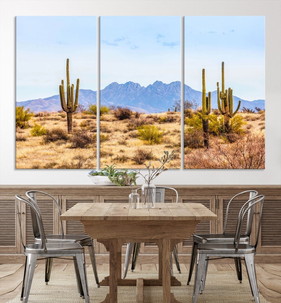 Desert Cactus Landscape Wall Art USA Arizona Canvas Print Modern Living Room Wall Decor