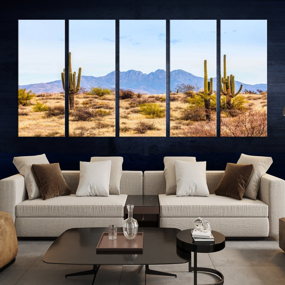 Desert Cactus Landscape Wall Art USA Arizona Canvas Print Modern Living Room Wall Decor