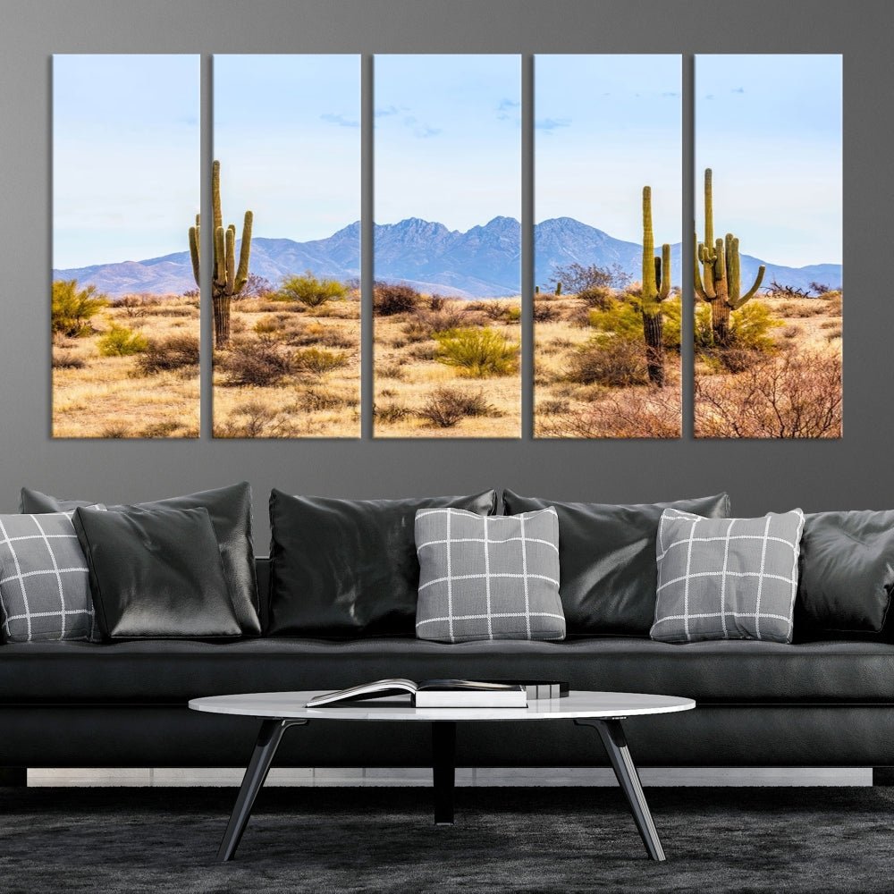 Desert Cactus Landscape Wall Art USA Arizona Canvas Print Modern Living Room Wall Decor