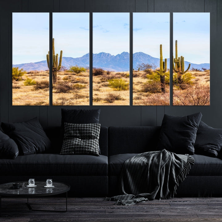 Desert Cactus Landscape Wall Art USA Arizona Canvas Print Modern Living Room Wall Decor