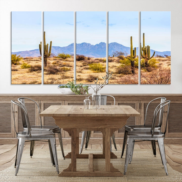 Desert Cactus Landscape Wall Art USA Arizona Canvas Print Modern Living Room Wall Decor