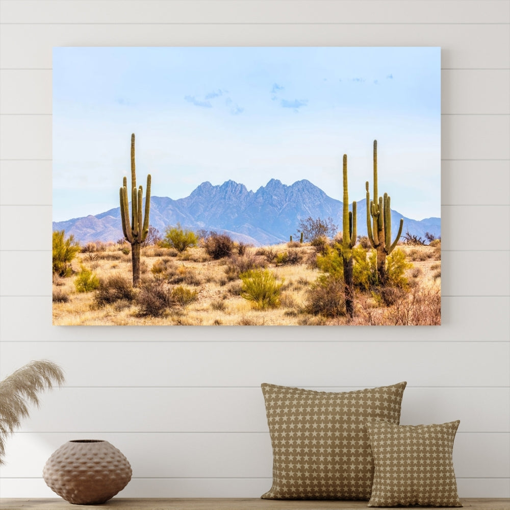 Desert Cactus Landscape Wall Art USA Arizona Canvas Print Modern Living Room Wall Decor