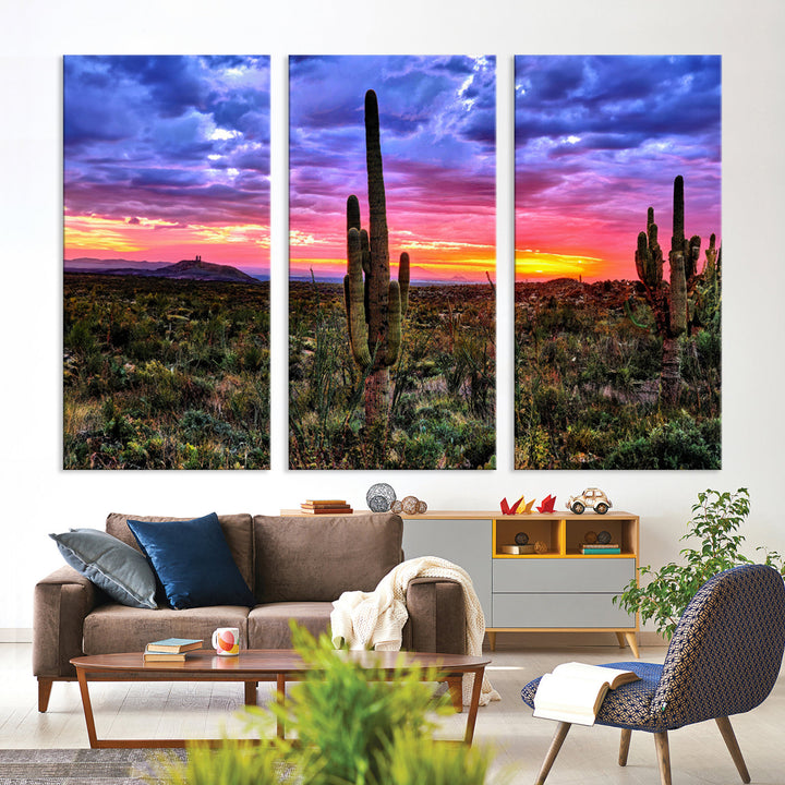 Arizona Desert Sunset Wall Art Canvas Print