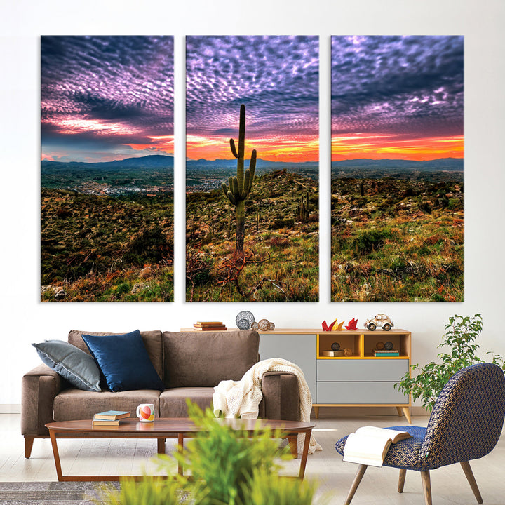 Arizona Desert Sunset Wall Art Canvas Print