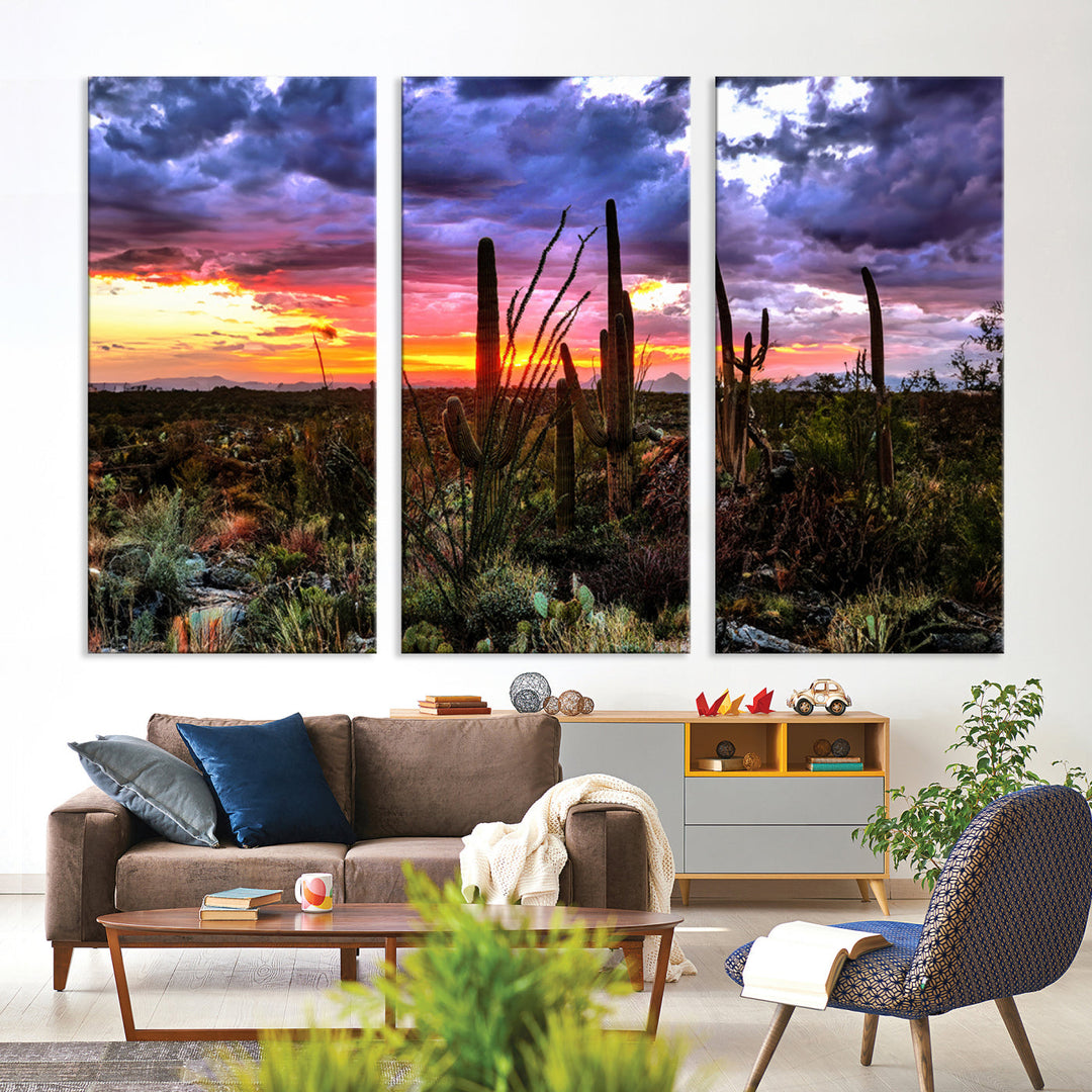 Arizona Desert Sunset Wall Art Canvas Print