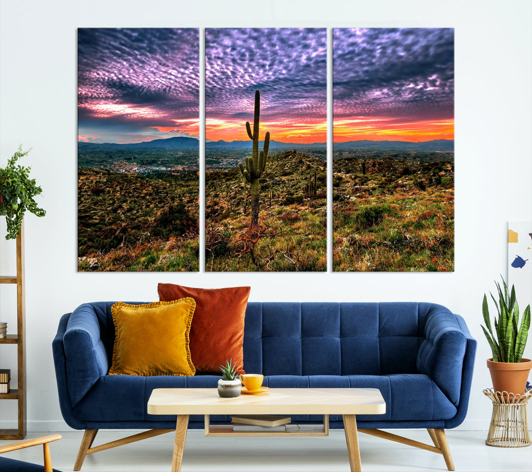 Arizona Desert Sunset Wall Art Canvas Print