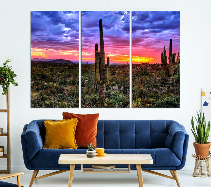 Arizona Desert Sunset Wall Art Canvas Print