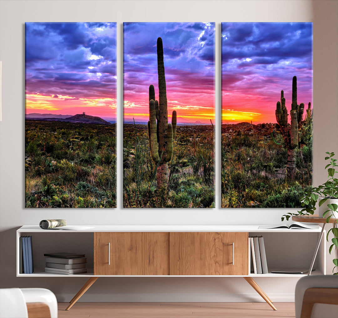 Arizona Desert Sunset Wall Art Canvas Print