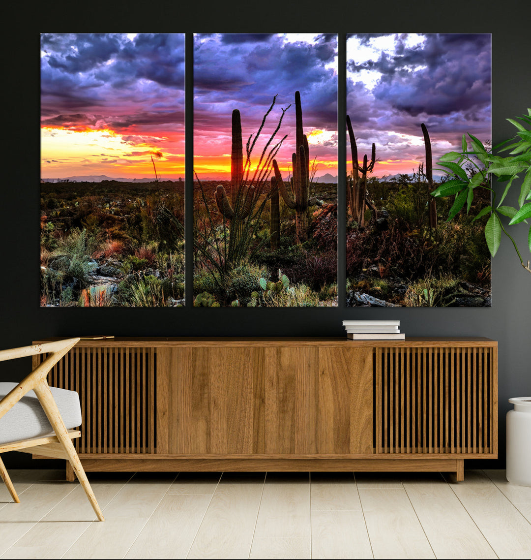 Arizona Desert Sunset Wall Art Canvas Print