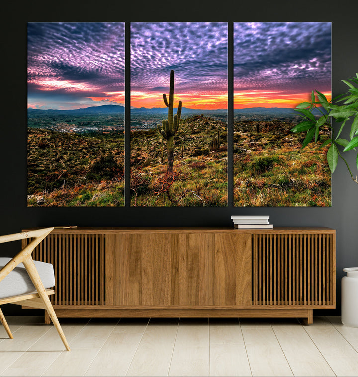 Arizona Desert Sunset Wall Art Canvas Print