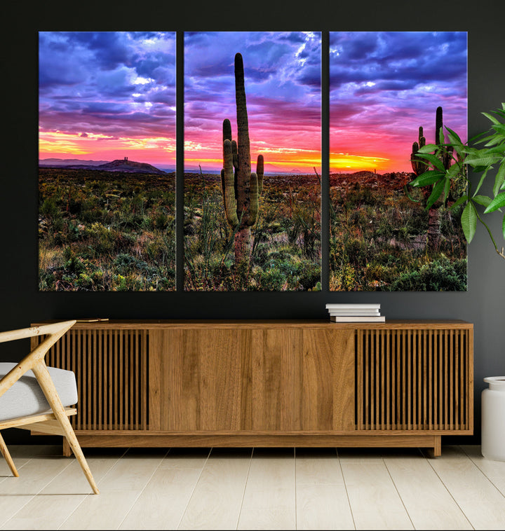 Arizona Desert Sunset Wall Art Canvas Print