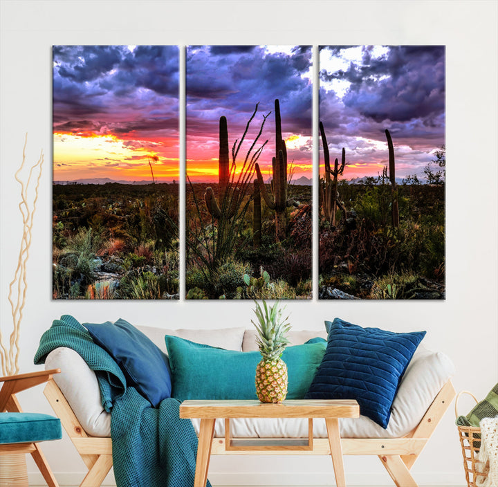 Arizona Desert Sunset Wall Art Canvas Print