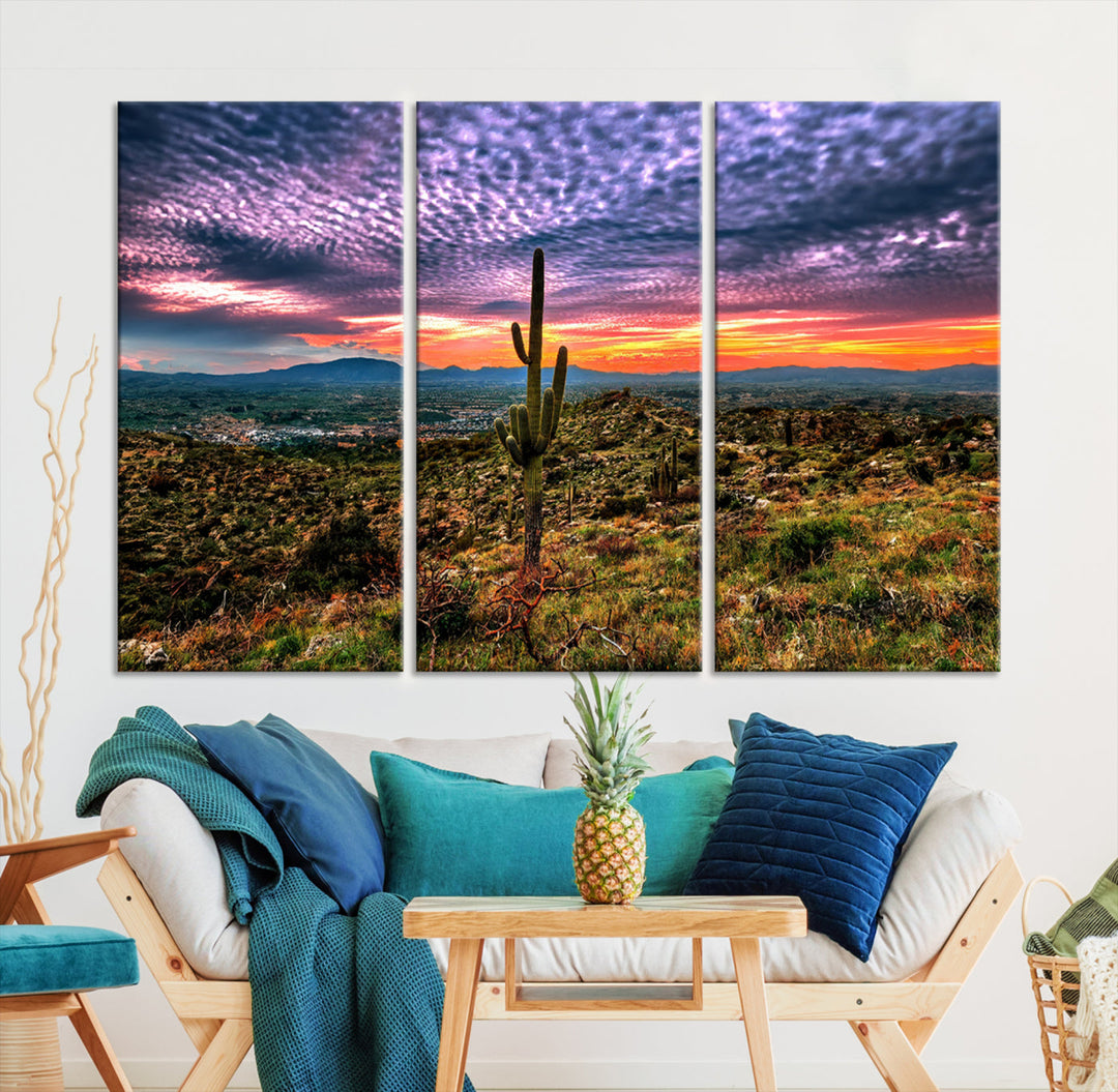 Arizona Desert Sunset Wall Art Canvas Print