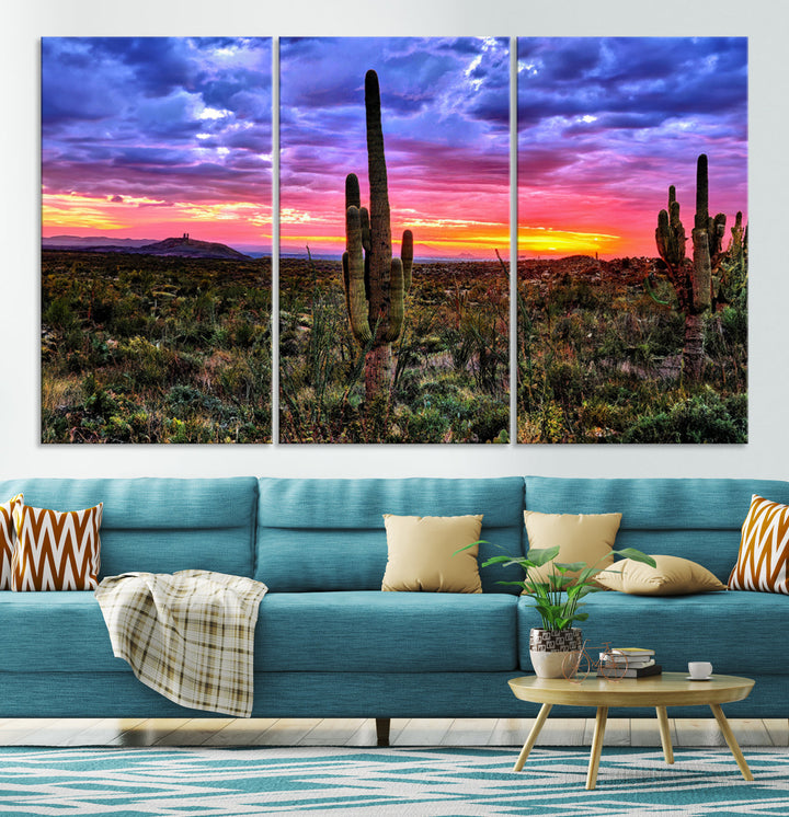 Arizona Desert Sunset Wall Art Canvas Print