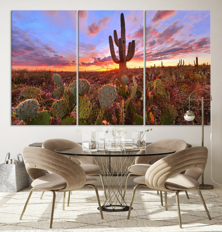 Arizona Desert Sunset Wall Art Canvas Print