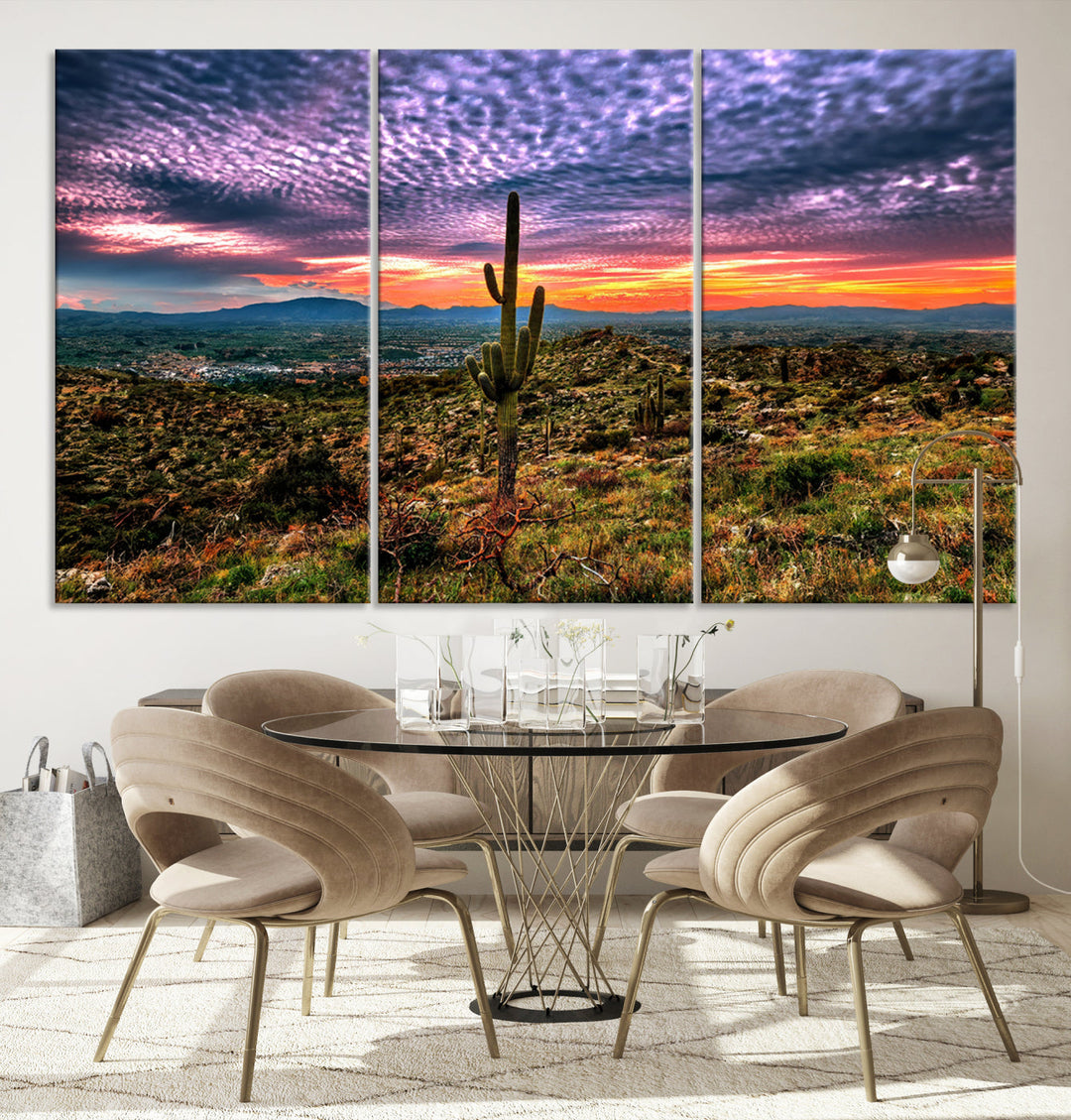 Arizona Desert Sunset Wall Art Canvas Print