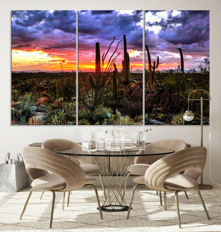 Arizona Desert Sunset Wall Art Canvas Print