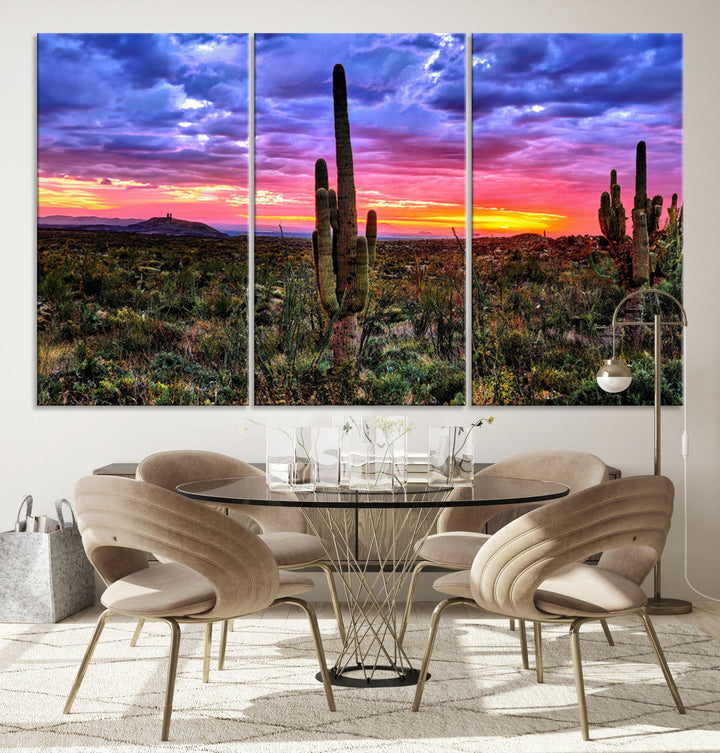 Arizona Desert Sunset Wall Art Canvas Print