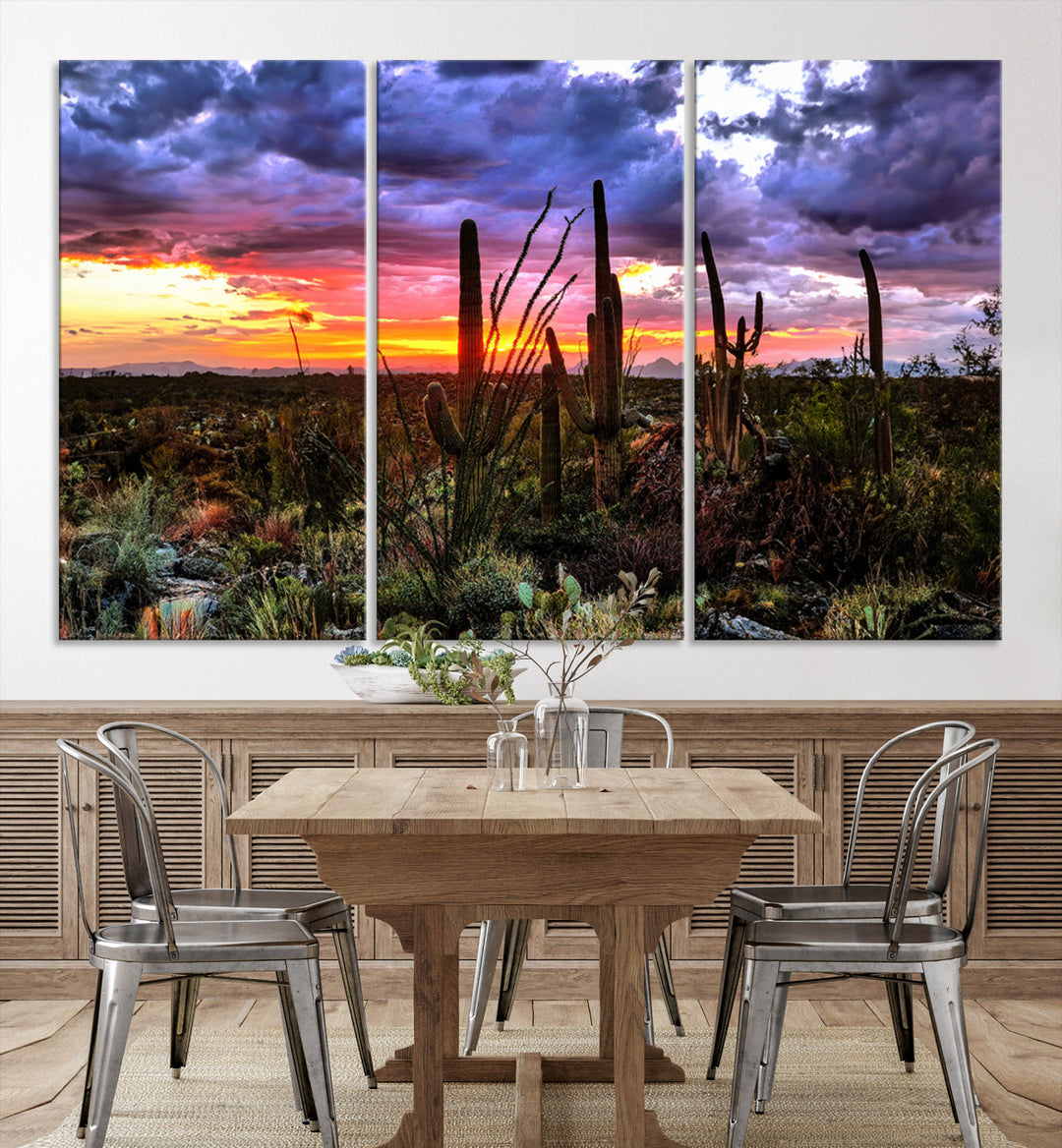 Arizona Desert Sunset Wall Art Canvas Print