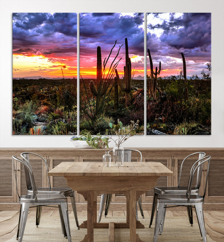 Arizona Desert Sunset Wall Art Canvas Print