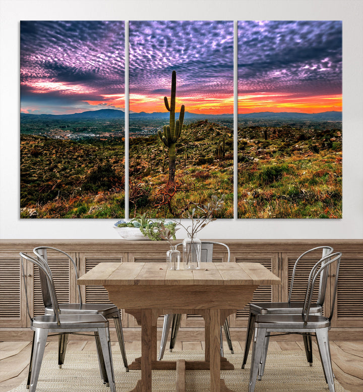 Arizona Desert Sunset Wall Art Canvas Print