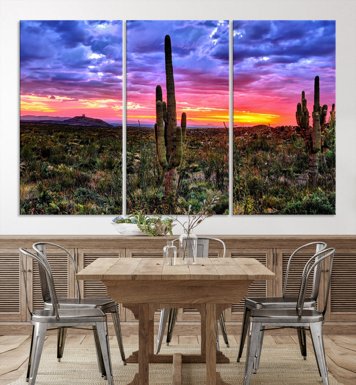 Arizona Desert Sunset Wall Art Canvas Print