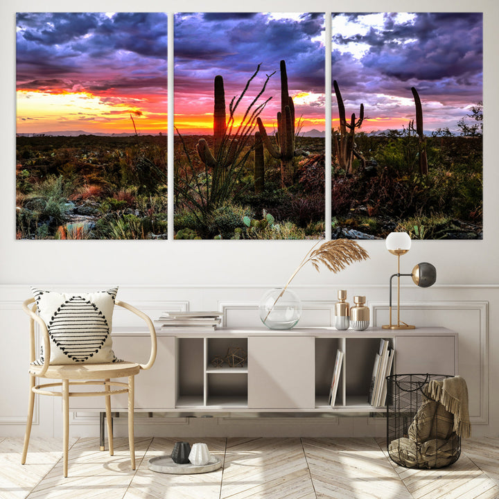 Arizona Desert Sunset Wall Art Canvas Print