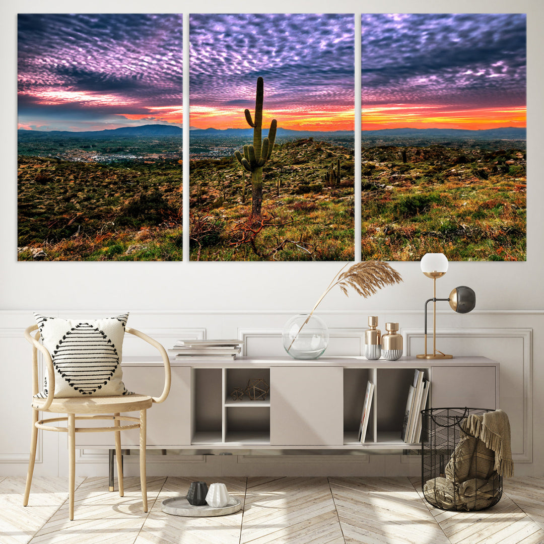 Arizona Desert Sunset Wall Art Canvas Print