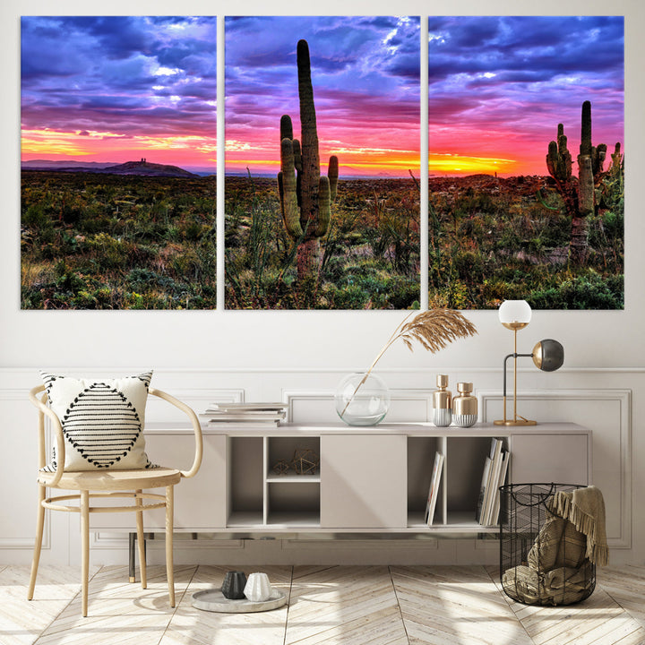 Arizona Desert Sunset Wall Art Canvas Print