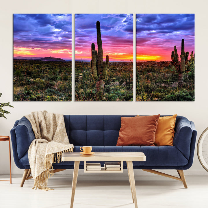 Arizona Desert Sunset Wall Art Canvas Print