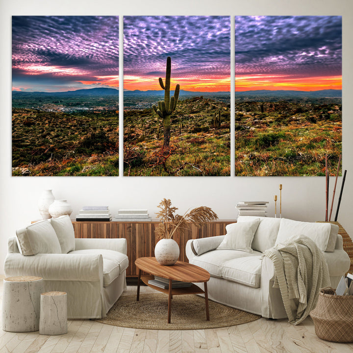 Arizona Desert Sunset Wall Art Canvas Print