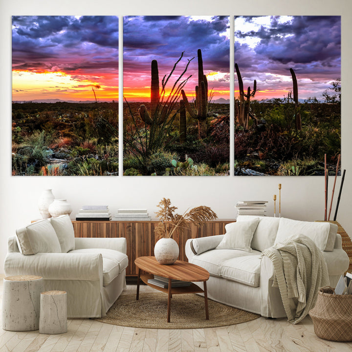 Arizona Desert Sunset Wall Art Canvas Print