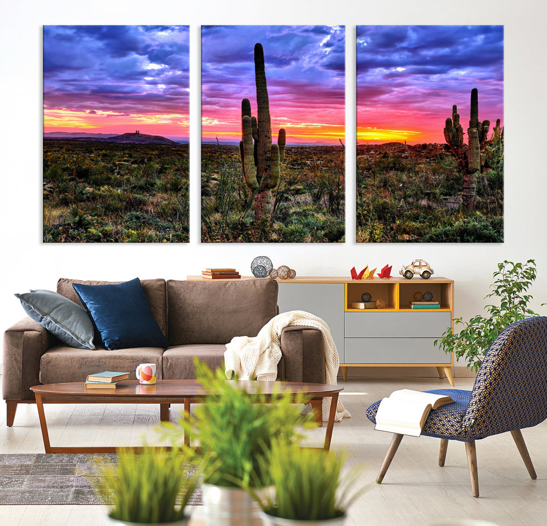 Arizona Desert Sunset Wall Art Canvas Print