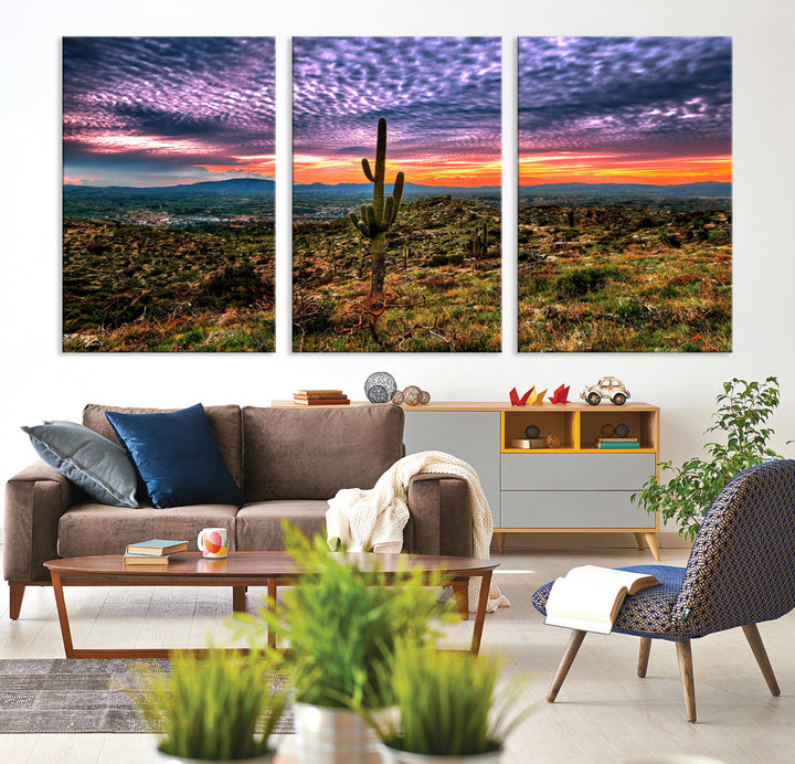 Arizona Desert Sunset Wall Art Canvas Print