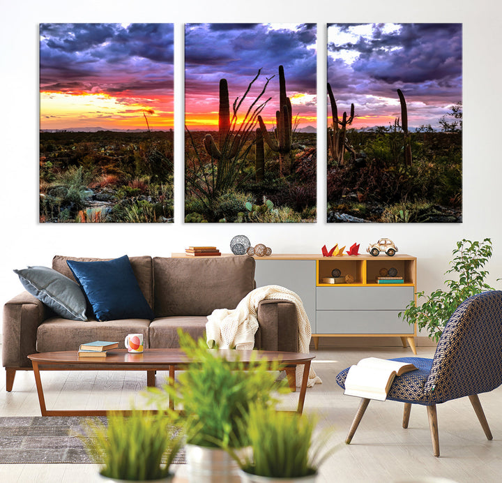 Arizona Desert Sunset Wall Art Canvas Print