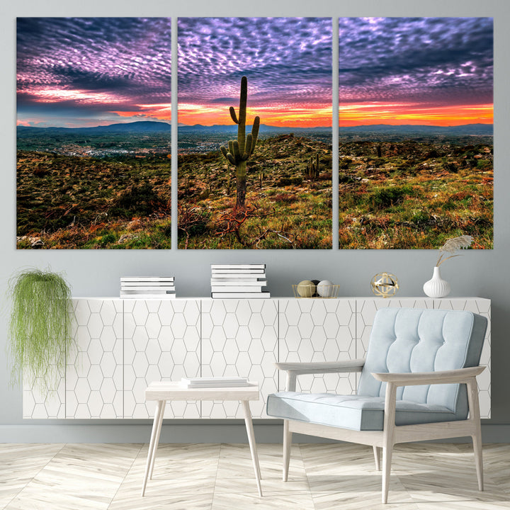 Arizona Desert Sunset Wall Art Canvas Print