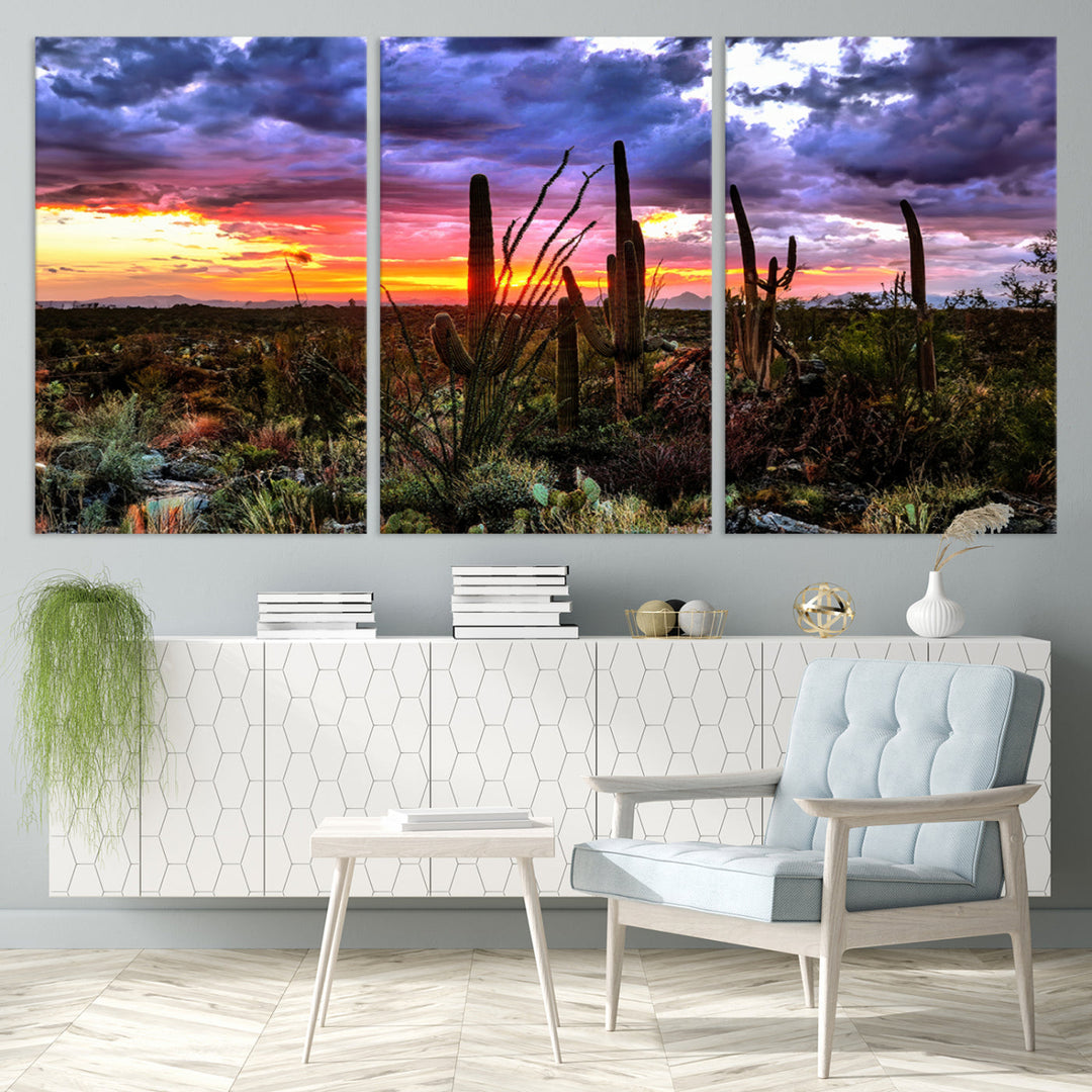 Arizona Desert Sunset Wall Art Canvas Print