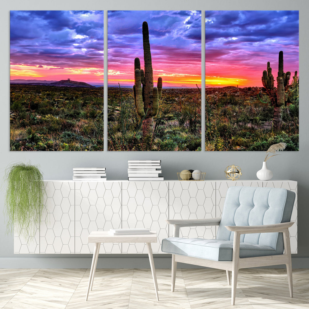 Arizona Desert Sunset Wall Art Canvas Print