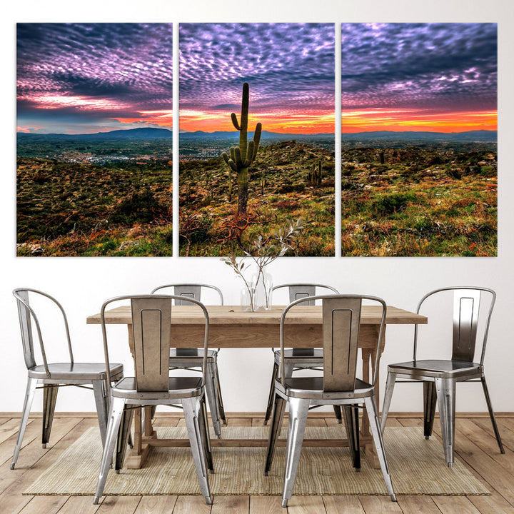 Arizona Desert Sunset Wall Art Canvas Print