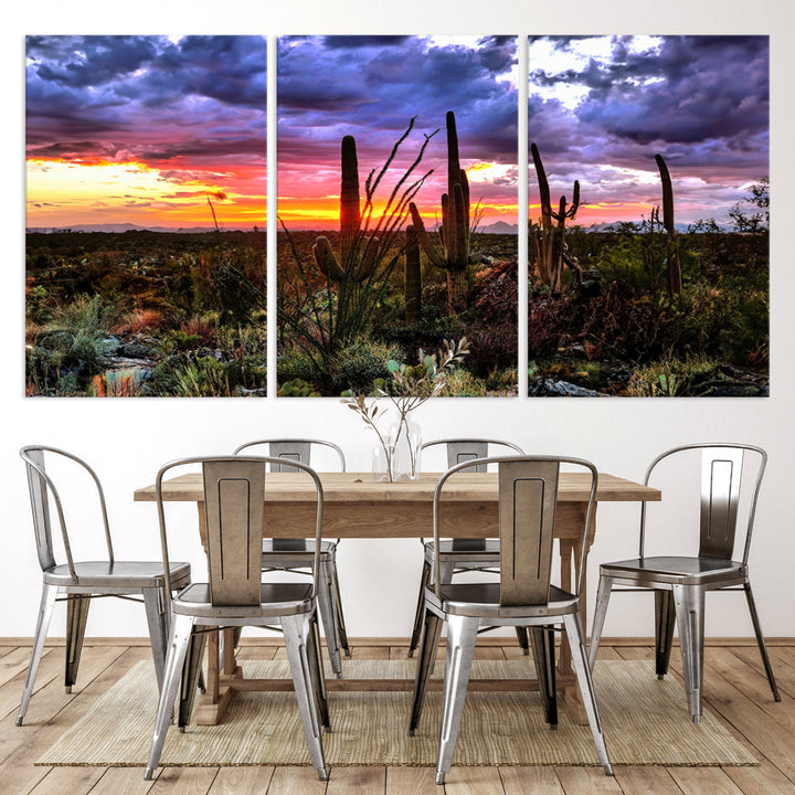 Arizona Desert Sunset Wall Art Canvas Print