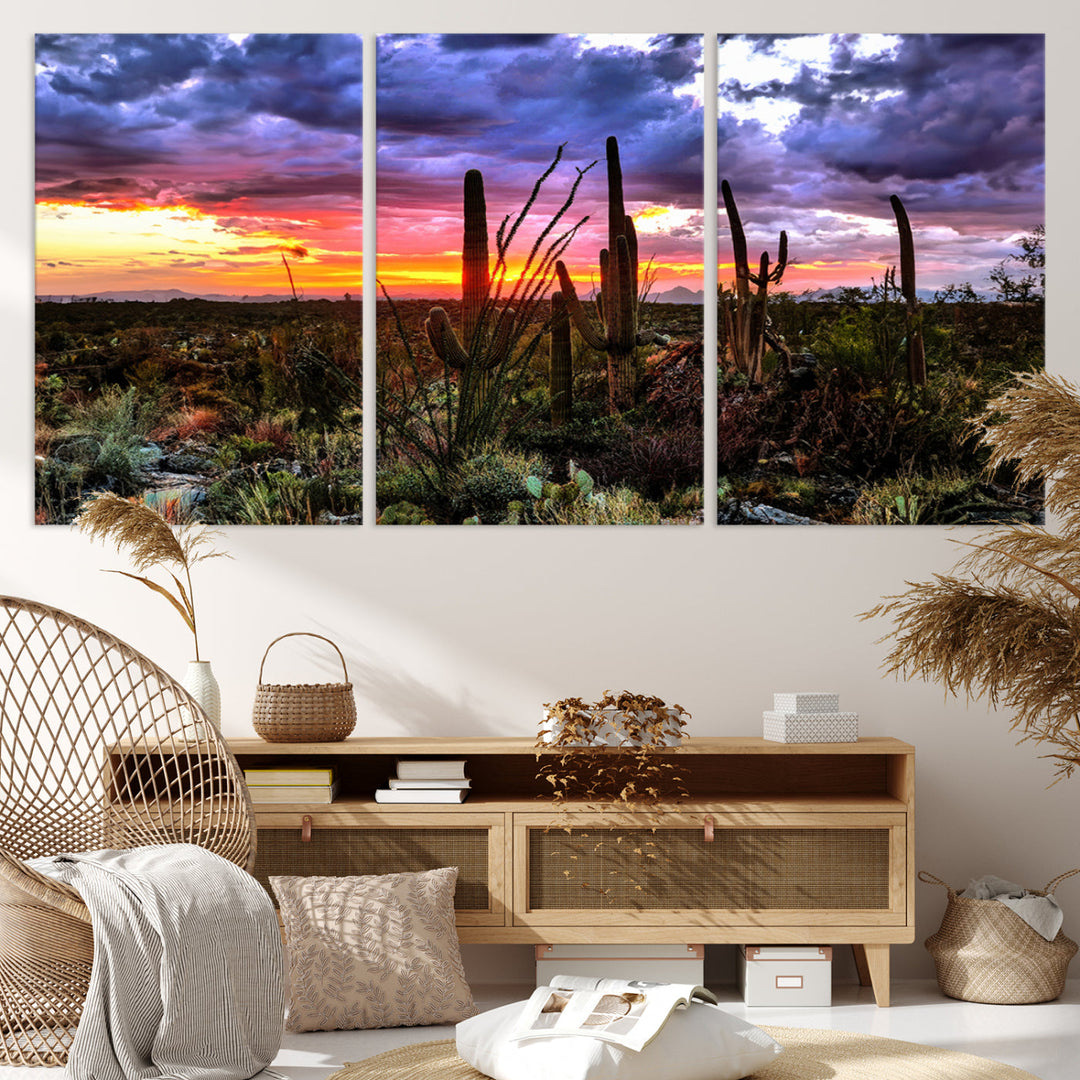 Arizona Desert Sunset Wall Art Canvas Print