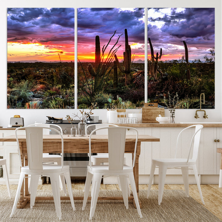 Arizona Desert Sunset Wall Art Canvas Print