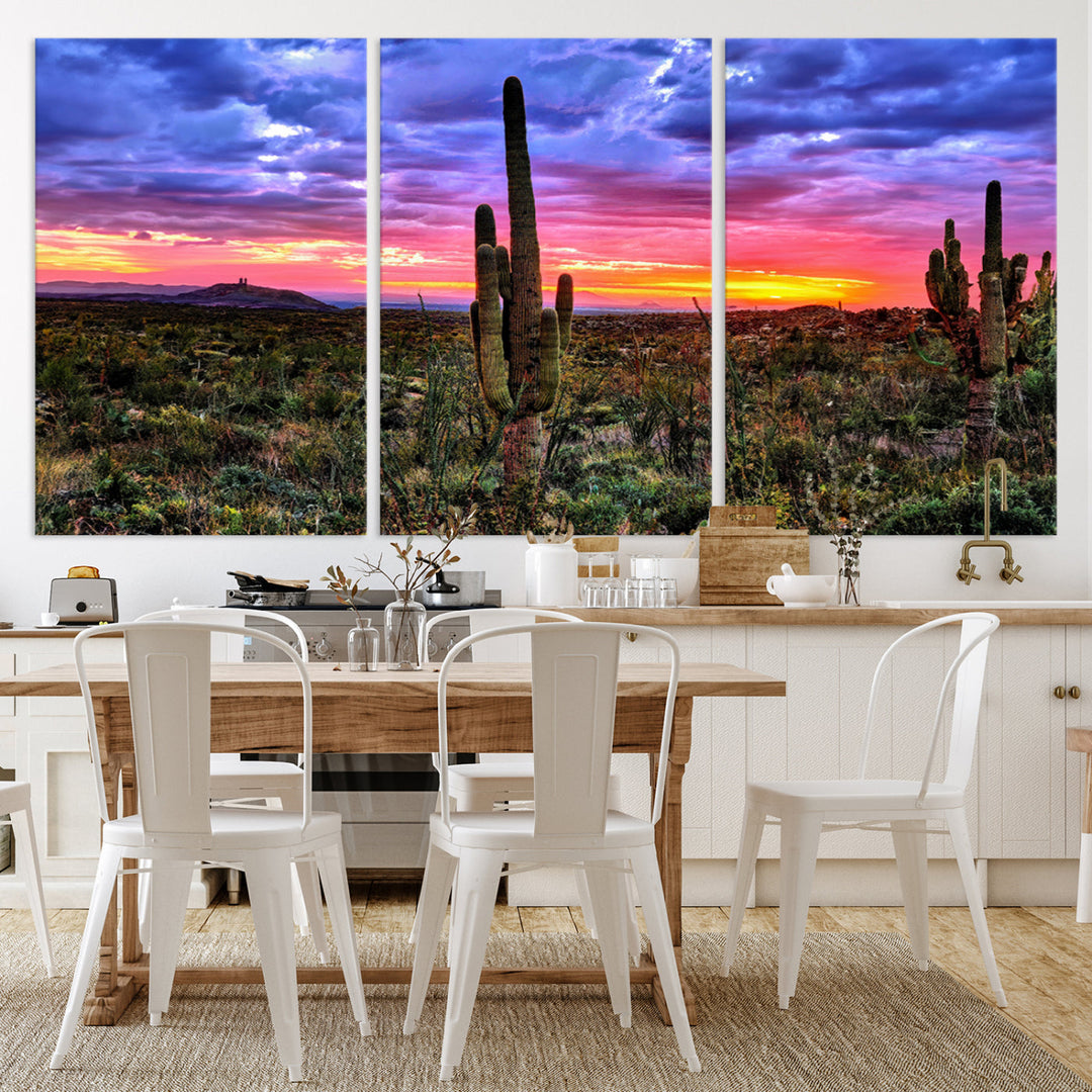 Arizona Desert Sunset Wall Art Canvas Print