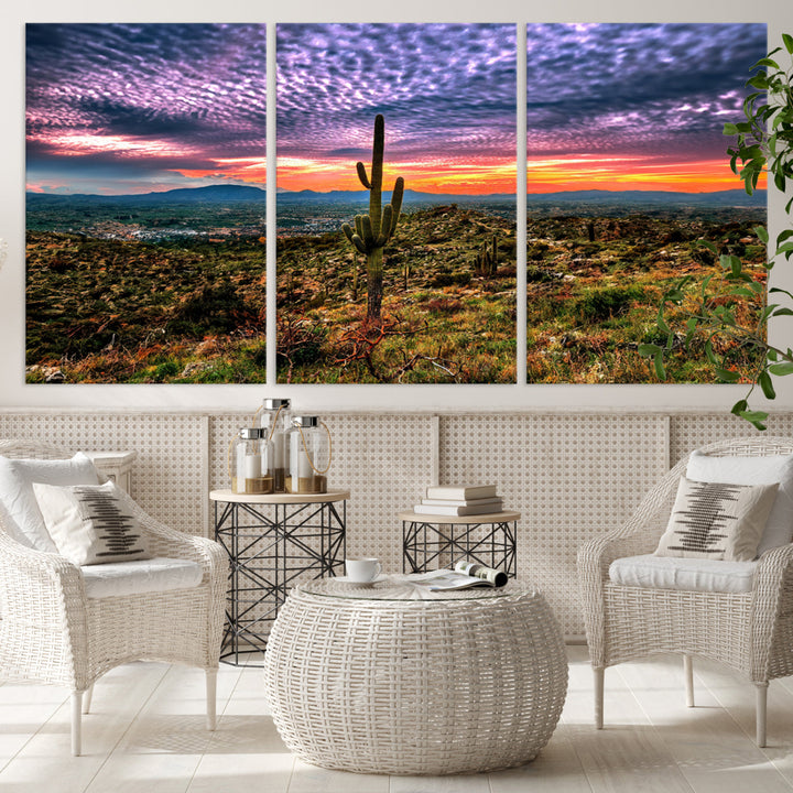 Arizona Desert Sunset Wall Art Canvas Print