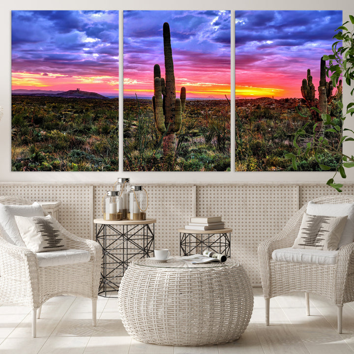 Arizona Desert Sunset Wall Art Canvas Print